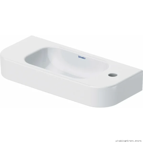 Happy D.2 Right-Facing Handrinse Washbasin Single Hole - White Duravit 0711500008