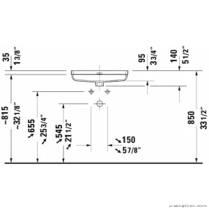 White Undermount Bathroom Sink by Soleil Starck | Duravit 0397490017