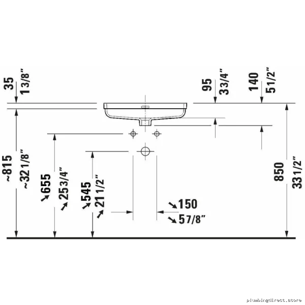 White Undermount Bathroom Sink by Soleil Starck | Duravit 0397490017