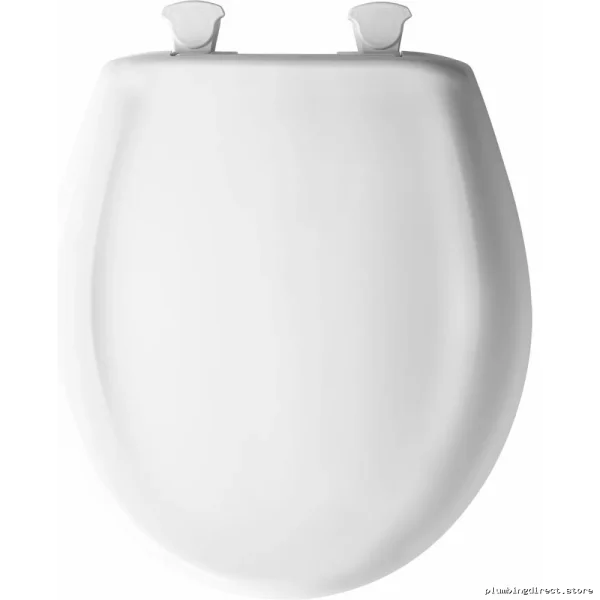 Easy-Clean Round Toilet Seat with Cover & Self-Tightening Hinges - Bemis 200SLOWT-020 White - Image 2