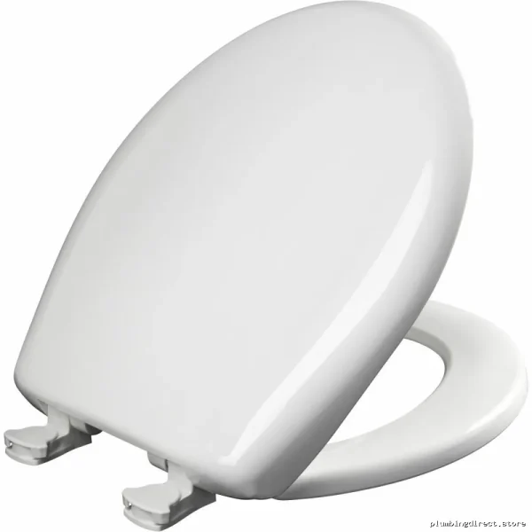 Easy-Clean Round Toilet Seat with Cover & Self-Tightening Hinges - Bemis 200SLOWT-020 White - Image 3