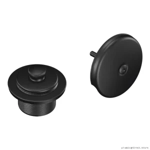Easy-Install Push Lock Tub Drain in Wrought Iron for Moen