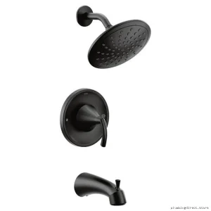 Eco-Friendly Matte Black Tub & Shower Trim with Temperature Control - Moen T2843EPBL
