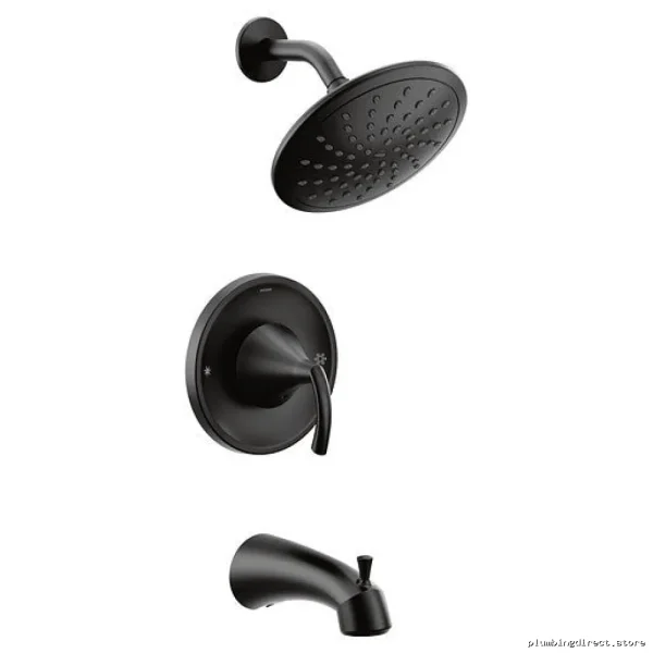 Eco-Friendly Matte Black Tub & Shower Trim with Temperature Control - Moen T2843EPBL