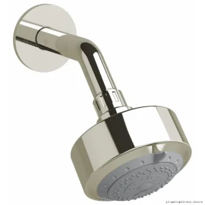 Polished Nickel 3-Function Round Showerhead 1.8 GPM with Arm - Eco-Friendly RIOBEL