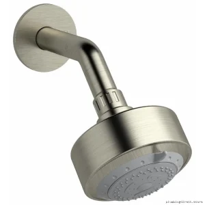Eco-Friendly Round Showerhead Hands-Free Adjusted Arm – Brushed Nickel Design | RioBel