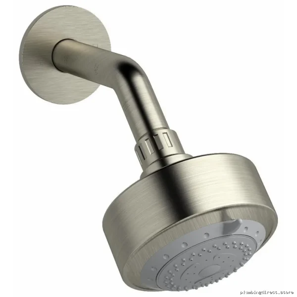 Eco-Friendly Round Showerhead Hands-Free Adjusted Arm – Brushed Nickel Design | RioBel