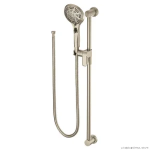 Eco-Friendly Water-Saving Hand Shower with Slide-Bar & Adjustable Spray Modes - Brushed Nickel