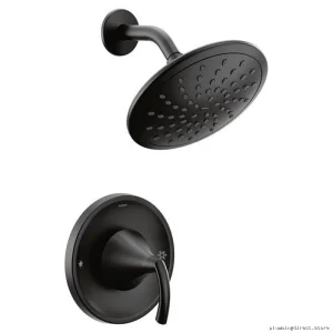 Eco Performance Positioning Temp Shower Trim by Glyde in Matte Black Model.