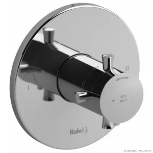 Edge Dual-Function Thermostatic Valve Trim, Chrome Finish - TEDTM44 RIOBEL