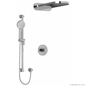 Edge Thermostatic Shower Faucet with Chrome Finish - KIT2745EDTM+C RIOBEL