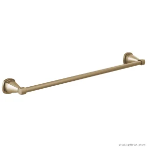 Elegant 24" Stainless Steel Towel Rack - Polished Bronze Finish