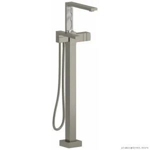 Elegant Single-Hole Floor Mount Tub Filler Trim in Brushed Nickel - RIOBEL TRF39BN