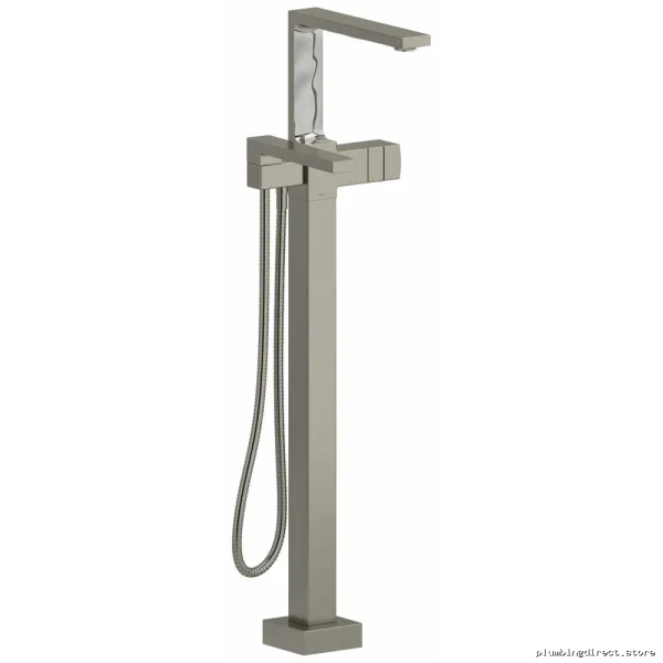 Elegant Single-Hole Floor Mount Tub Filler Trim in Brushed Nickel - RIOBEL TRF39BN