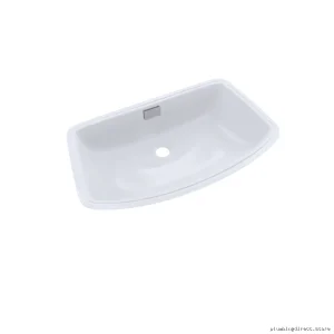 Elegant Arched Rectangular Undermount Sink Cotton White - LT967#01 Toto