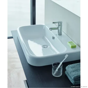 Elegant Duravit Happy D.2 Single-Hole Vessel Sink in White