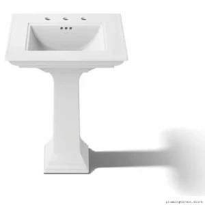 Elegant KOHLER WHITE PEDESTAL SINK With Spacious FAUCET HOLES