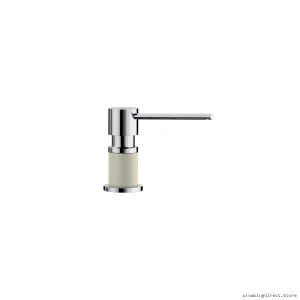 Lato Stainless Steel Soap Dispenser - Elegant Chrome & Biscuit Bathroom Fixture
