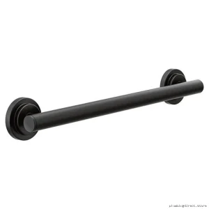 Elegant Matte Black Bathroom Safety Grab Bar ISO 18 Stainless Steel Moen