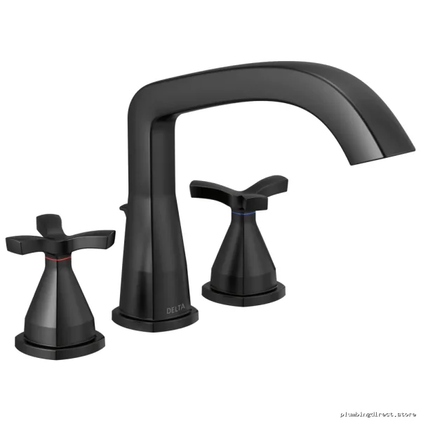 Elegant Roman Tub Faucet Trim - Matte Black Bathroom Faucet Delta T27766-BL