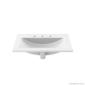 Elegant White Bathroom Sink - Kalm Widespread Design