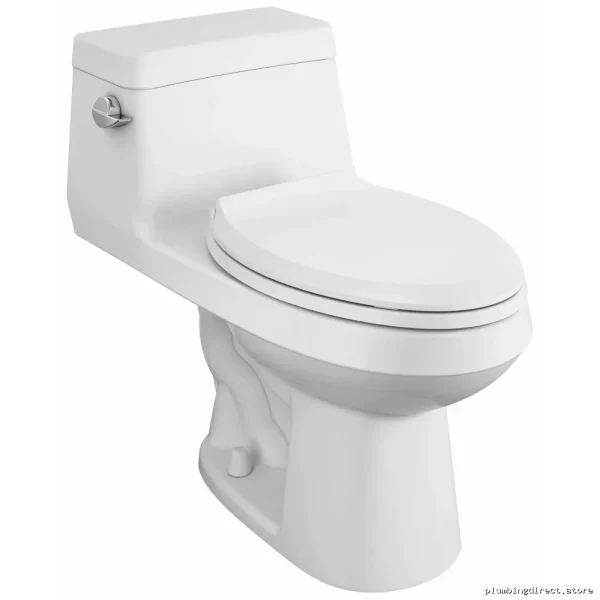 Elongated Low-Flow Toilet with Seat - White American Standard One-Piece - Image 3
