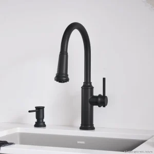 Empressa Kitchen Faucet: Pulldown Spray Design | Matte Black 443023 Blanco