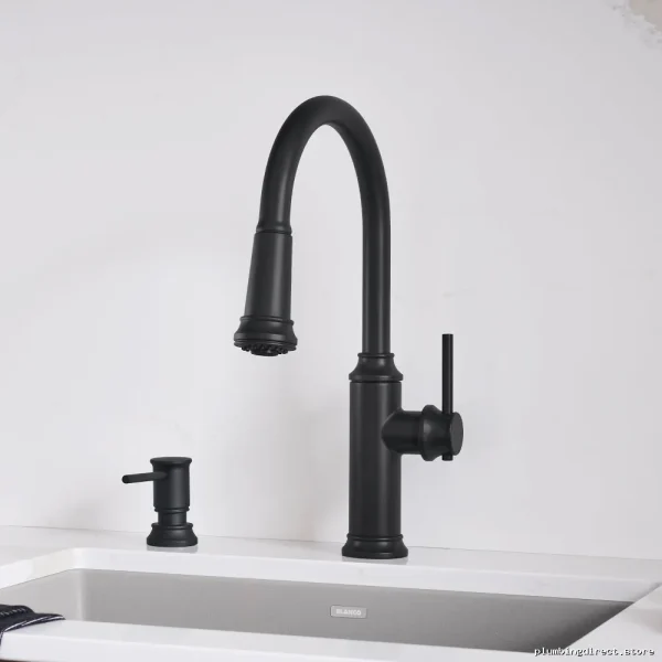 Empressa Kitchen Faucet: Pulldown Spray Design | Matte Black 443023 Blanco