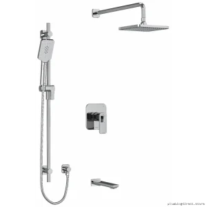 Equinox Chrome Ceiling Shower Faucet Trim with Tub & Shower Arm - TKIT1345EQC-6 RIOBEL