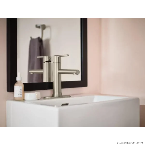 Brushed Nickel Single-Hole Bathroom Faucet w/Escutech-Stainless Resistant