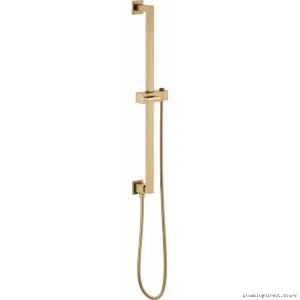 Brilliance Luxe Gold Euro Square Slide Bar with Hose | 74799-GL Brizo