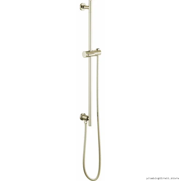 Euro-Style Round Shower Slide Bar with Hose - Polished Nickel Finish