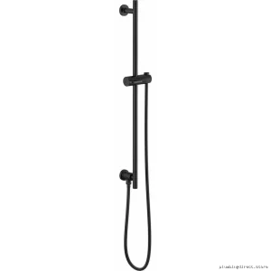 Euro-Style Round Shower Slide Bar Kit with Hose - Matte Black