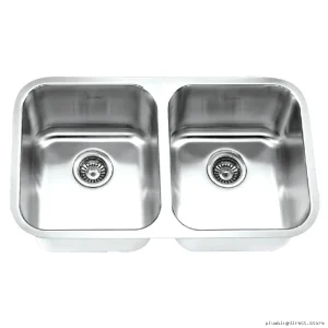 Excalibur 9 Inch Deep Stainless Steel Dual Bowl Undermount Sink EDU1831/9