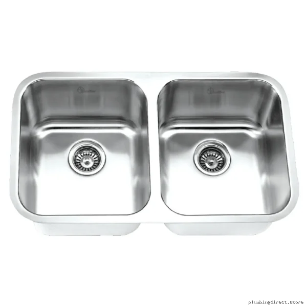Excalibur 9 Inch Deep Stainless Steel Dual Bowl Undermount Sink EDU1831/9