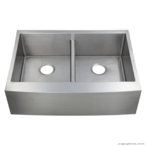 Double Bowl Apron Front Stainless Steel Kitchen Sink with Low Divider - EDAF2133/9-LD Excalibur