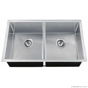 Modern 2-Bowl Undermount Stainless Steel Sink with Waterproof Flush Divider - Excalibur EDUF1831/9