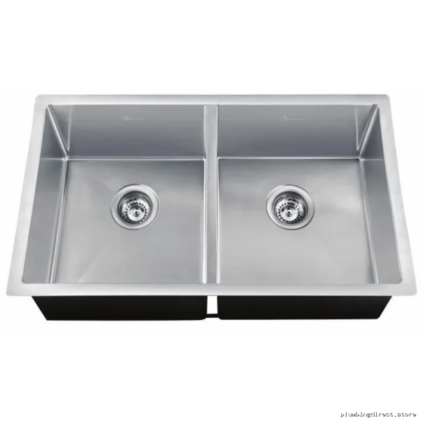 Modern 2-Bowl Undermount Stainless Steel Sink with Waterproof Flush Divider - Excalibur EDUF1831/9