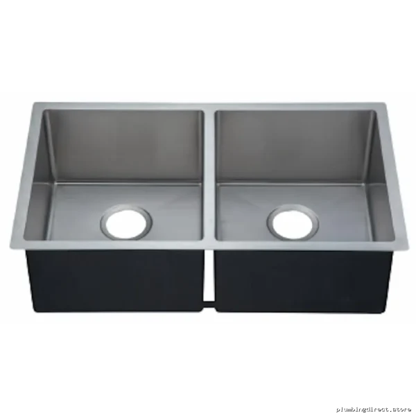Modern 2-Bowl Undermount Stainless Steel Sink with Waterproof Flush Divider - Excalibur EDUF1831/9 - Image 2