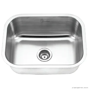 Excalibur ESU1823/9 Single Bowl Undermount Sink - Modern 304 Stainless Steel Design