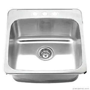 Stainless Steel Excalibur 3-Hole Single Bowl Drop-In Kitchen Sink