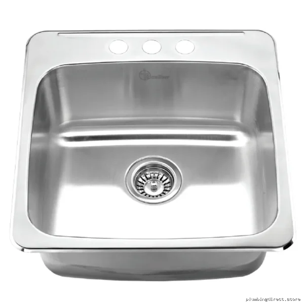 Stainless Steel Excalibur 3-Hole Single Bowl Drop-In Kitchen Sink