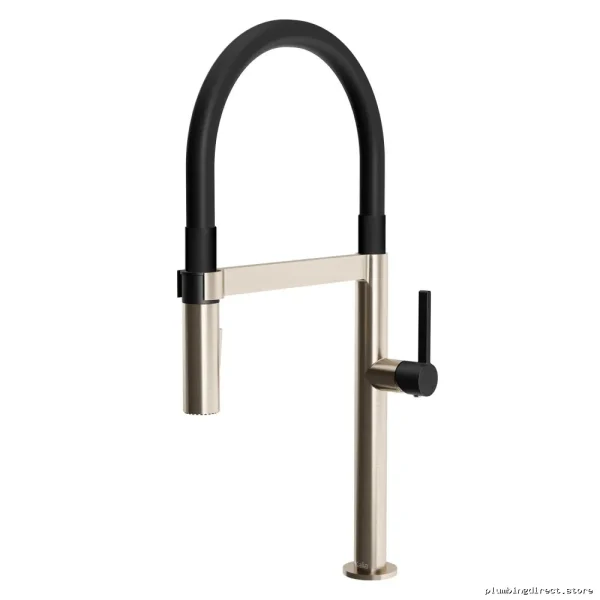 Exki Kalia Modern Kitchen Faucet with Pullout Spray Head - Black & Stainless Steel KF1751-170