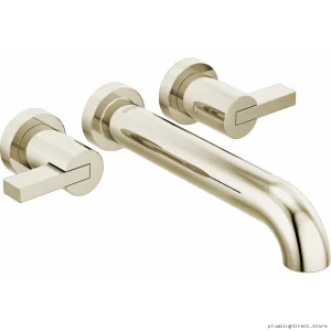 2 Handle Wall Mount Tub Filler Kit - Extended Lever Design | Polished Nickel Finish