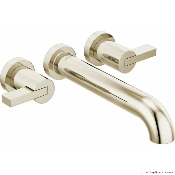 2 Handle Wall Mount Tub Filler Kit - Extended Lever Design | Polished Nickel Finish