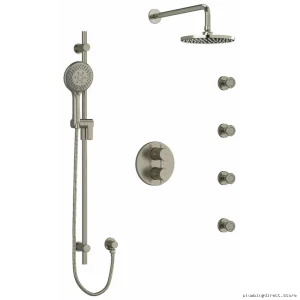 RIOBEL Edge Thermostatic Shower Valve - Brushed Nickel KIT446EDTM+BN