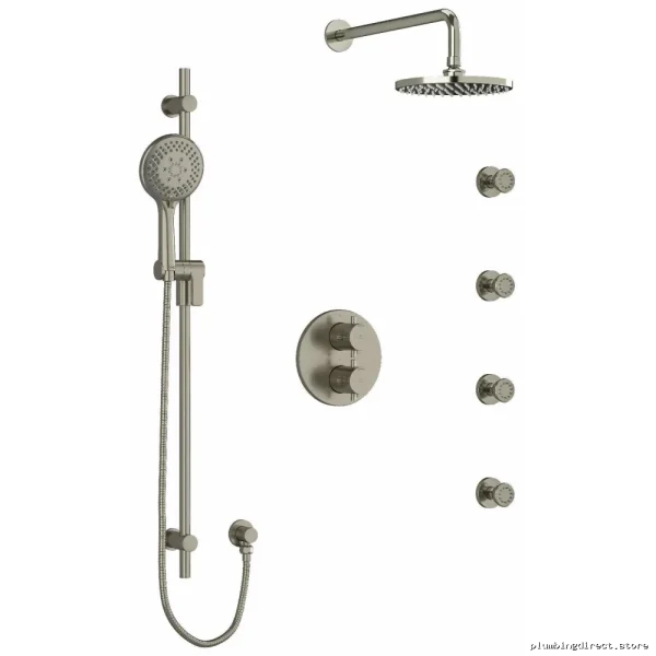 RIOBEL Edge Thermostatic Shower Valve - Brushed Nickel KIT446EDTM+BN
