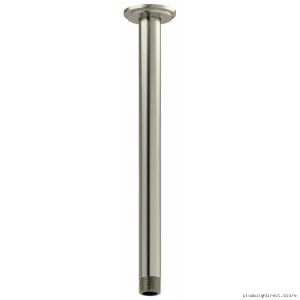 Brushed Nickel 12 Inch Ceiling Shower Arm with Round Escutcheon