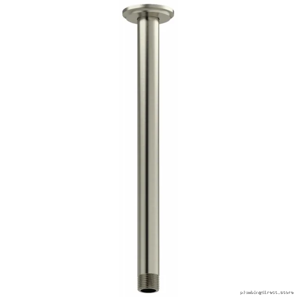 Brushed Nickel 12 Inch Ceiling Shower Arm with Round Escutcheon