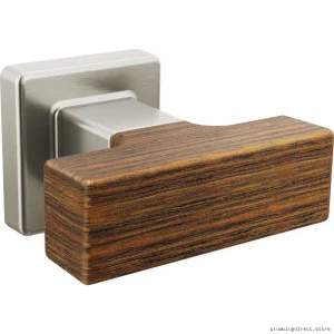 Frank Lloyd Wright Modern Drawer Knob - Nickel & Teak Wood Brizo Stylish Home Design